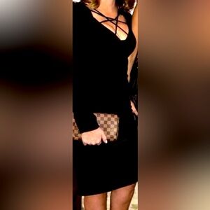 Black Halo midi sheath dress